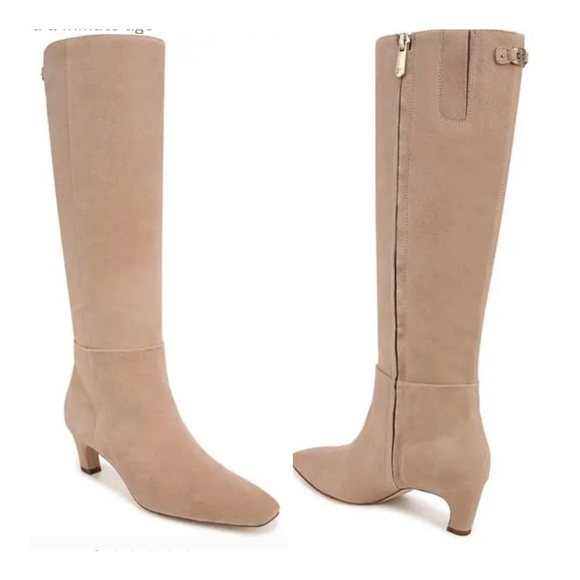 Sam Edelman Shoes - NEW Sam Edelman Suede Tan Heeled Knee High Boots